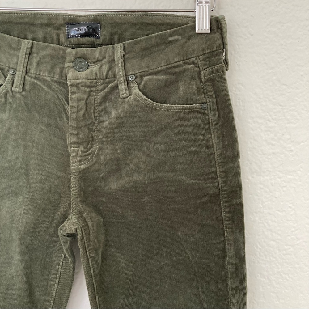 MOTHER The Looker Ankle Fray in Hopscotch Olive Corduroy‎ Pants, Size 25